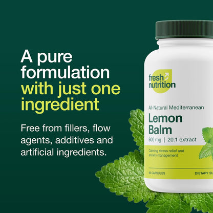 Lemon Balm Extract Capsules (600mg, 90 Capsules)