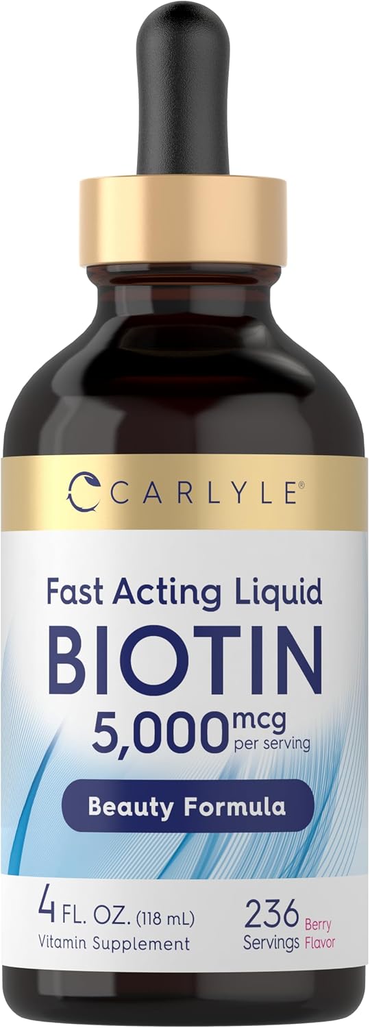 Carlyle Biotin 5000mcg Liquid Drops - Berry Flavour - 118 ml - görsel 1