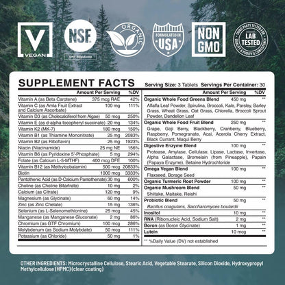 Abundant Earth Whole Food Multivitamin for Women and Men – Daily Multivitamin with B Complex, Probiotics, Digestive Enzymes and Omegas, 90 Capsules