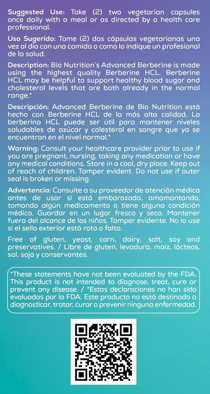 Bio Nutrition Advanced Berberine 50 Vegetarian Capsules