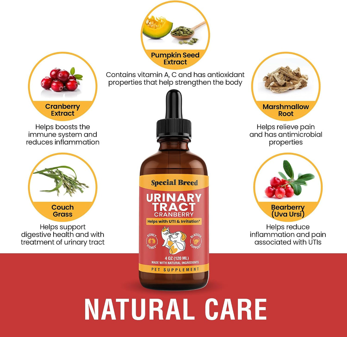 Cat & Dog Urinary Tract Support – Natural Cranberry Drops for Bladder and Kidney Health – Supports Incontinence and Frequent Urination – Pet Renal Care Drops - görsel 2