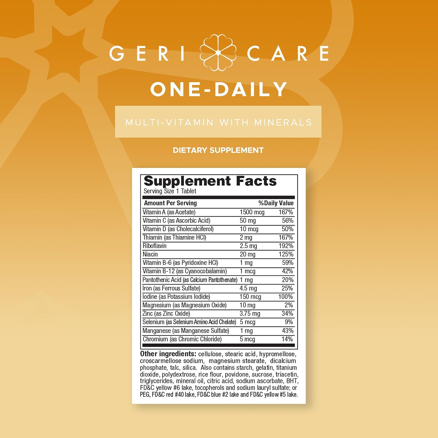 GeriCare One-Daily Multivitamin with Minerals – High-Potency Food Supplement for Men & Women, 200 Tablets - görsel 8