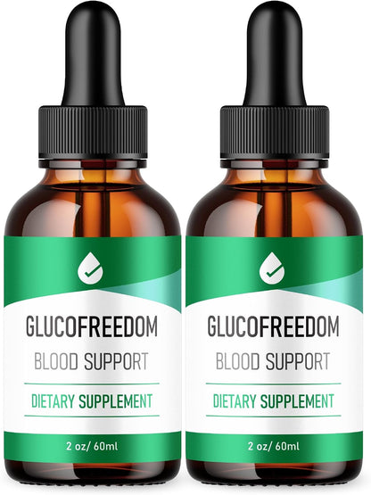 GlucoFreedom Drops – Official Formula – Liquid Drops for Overall Wellbeing Support (2 Pack, 118 ml Each)
