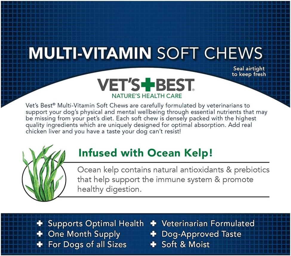 Vet's Best Multivitamin Soft Chews for Dogs - Supports Physical and Mental Health - 30 Day Supply - görsel 7