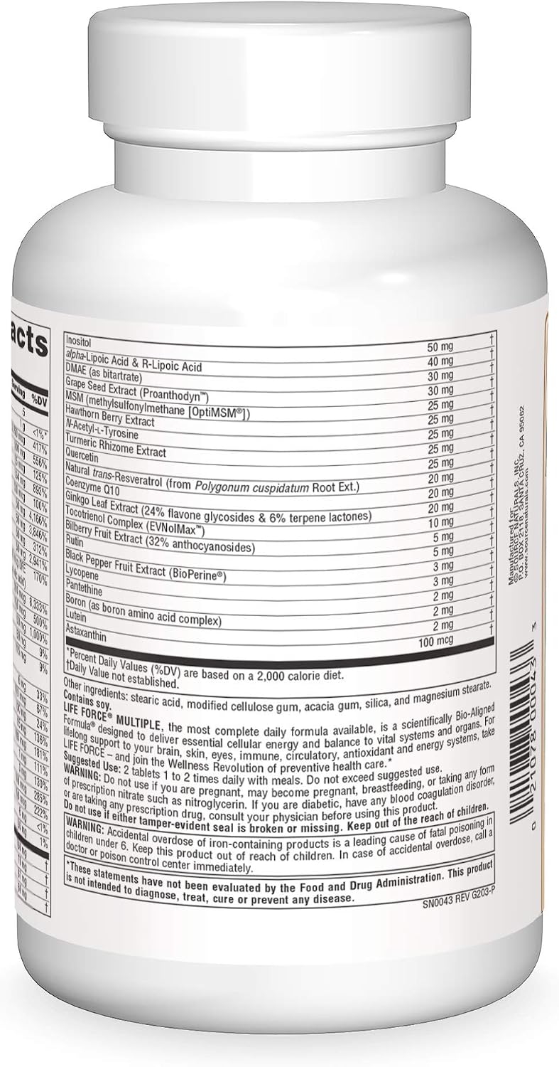 Source Naturals Life Force Multiple, Energy Activator - 180 Tablets - görsel 3