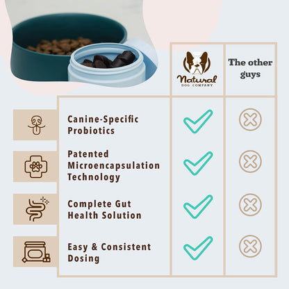 Natural Dog Company Probiotics for Dogs – Dog Probiotic Chews with 1B CFU, Canine-Specific Microencapsulated Strains, Prebiotics & Enzymes for Digestive Health, Stool Quality & Immune Support, 45 Chews