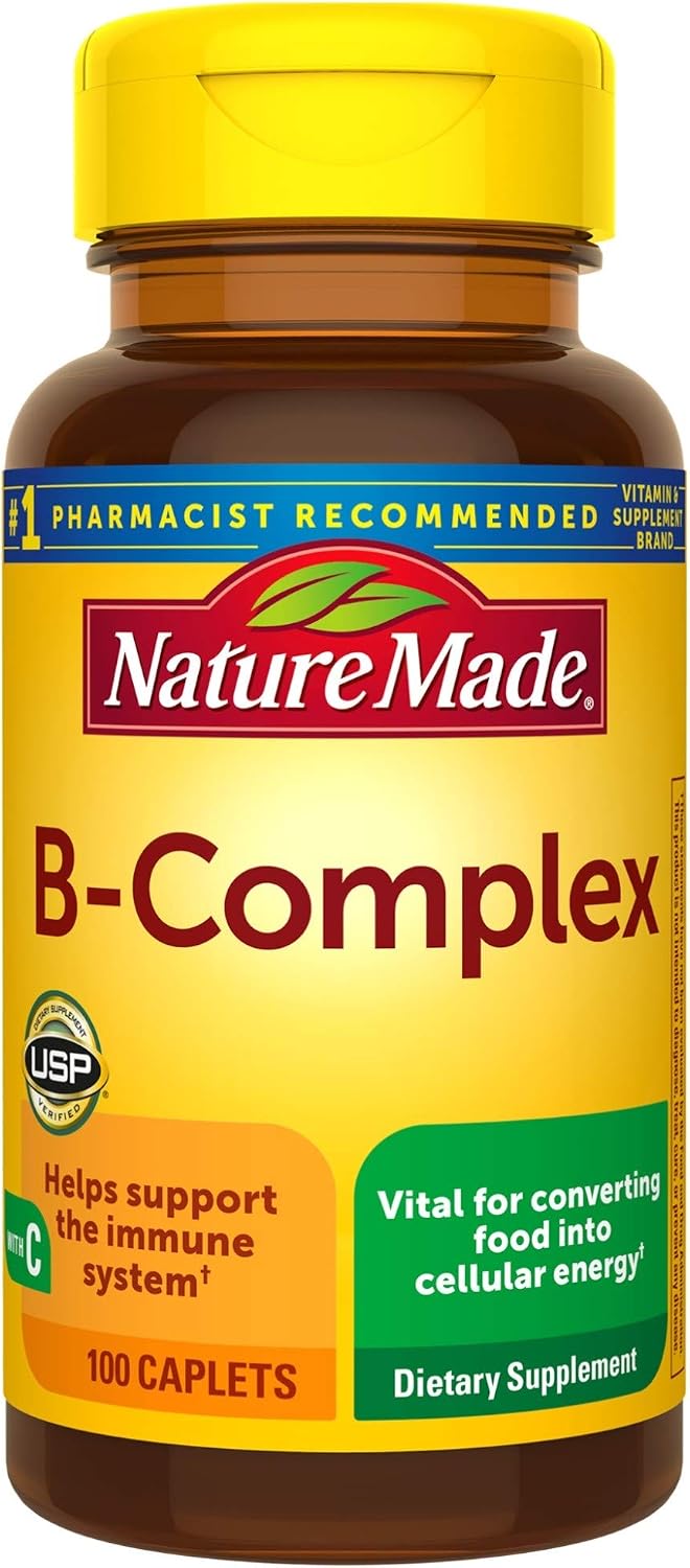 Nature Made B-Complex with Vitamin C Caplets, 100 Tablets - görsel 1