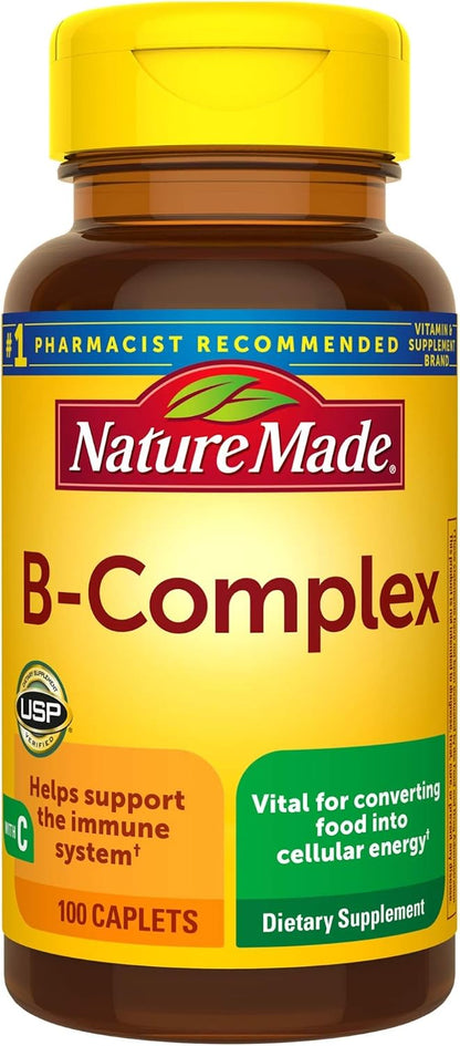 Nature Made B-Complex with Vitamin C Caplets, 100 Tablets
