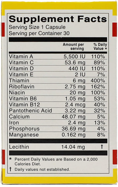 Vital Fuerte, Vitamins and Minerals Food Supplement, 30 Capsules