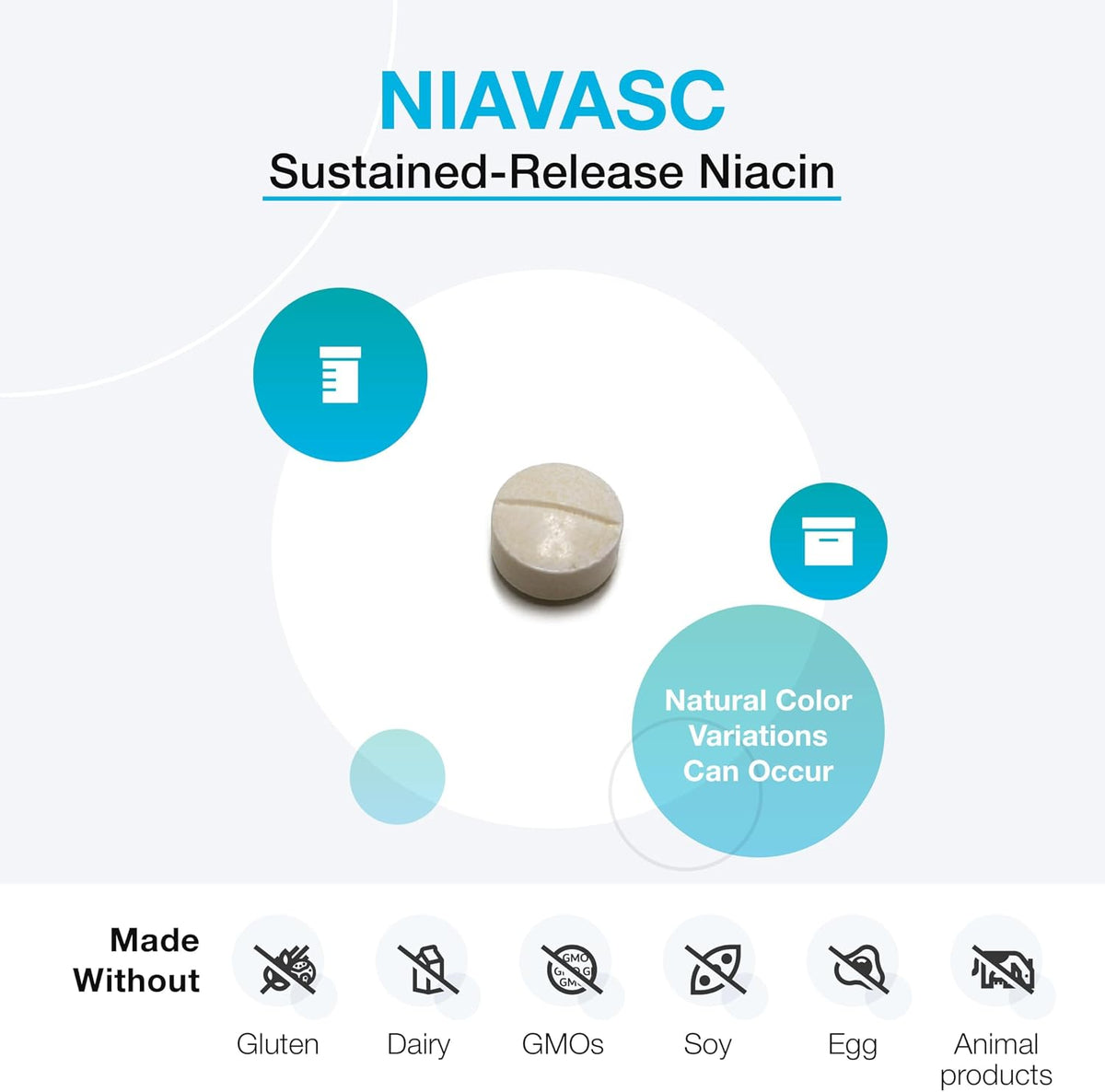 XYMOGEN NiaVasc - Sustained-Release 500 mg Niacin - Contributes to Normal Energy Metabolism & Nervous System Function - Vegetarian, Non-GMO & Gluten-Free - 360 Capsules - görsel 5