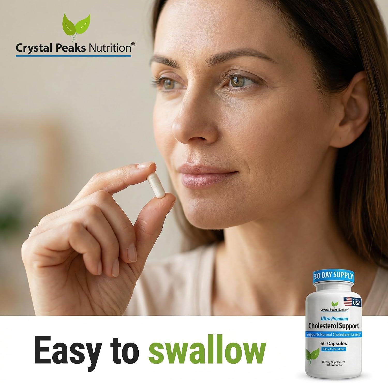 Crystal Peaks Nutrition Cholesterol Supplement - Natural, 60 Capsules - görsel 8