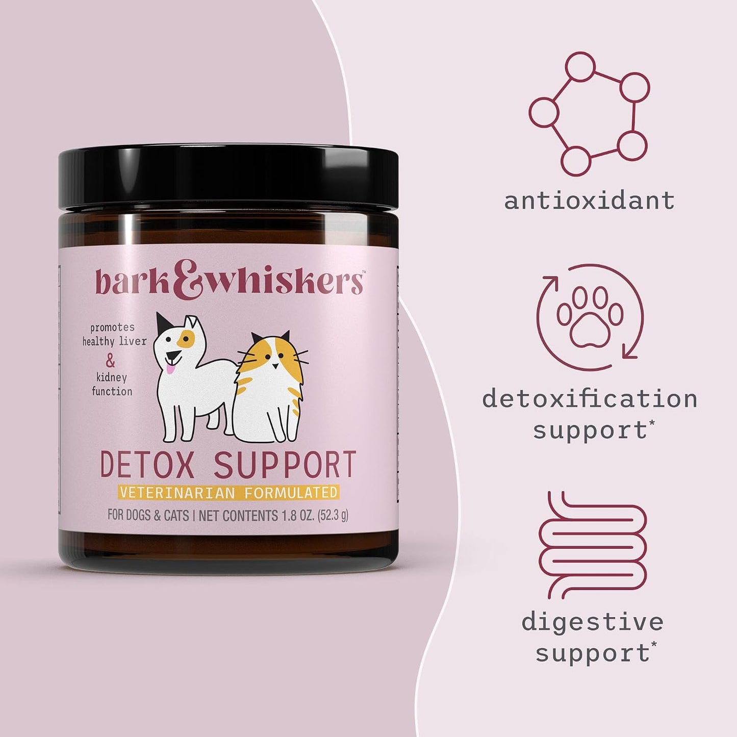 Bark & Whiskers Detox Support - Helps Support Healthy Liver & Kidney Function - Herbal Blend with Organic Milk Thistle & Green Tea - 51 g - görsel 4