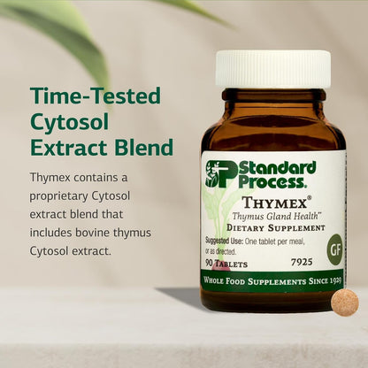 Standard Process Thymex - Cytosol Extract Food Supplement for Immune Health - 90 Tablets