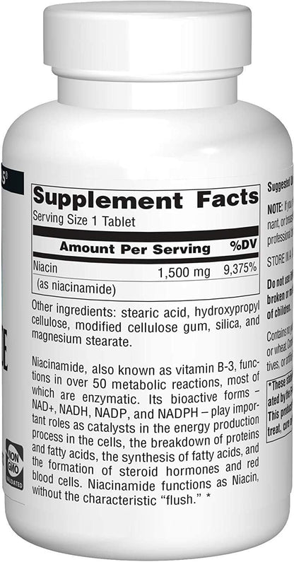 Source Naturals Niacinamide 1500mg, 100 Tablets (2 Pack)