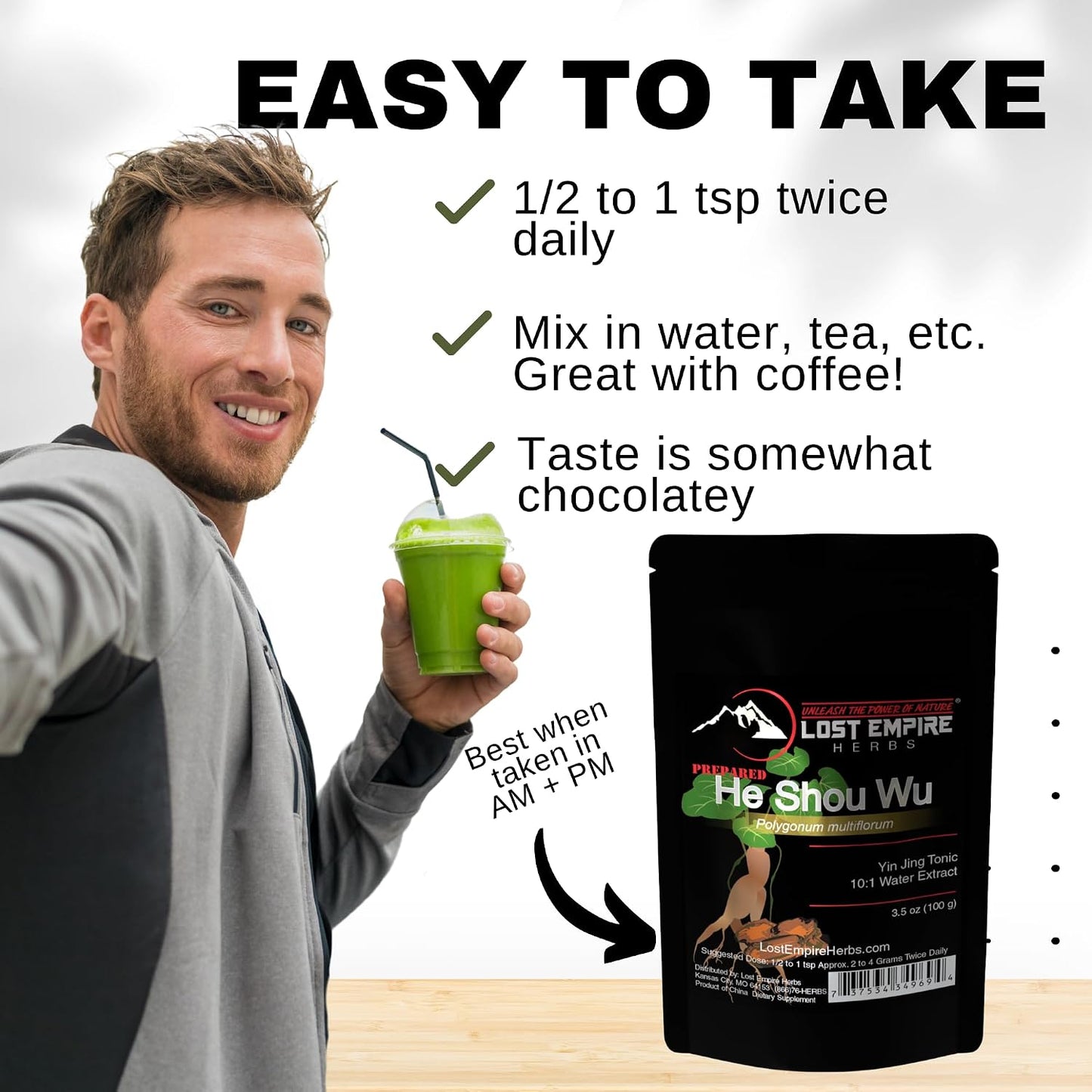 Lost Empire Herbs He Shou Wu 10:1 Extract Powder (100g) - görsel 4