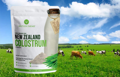 Antler Farms 100% Pure New Zealand Colostrum - Grass Fed, Pasture Raised - 454 g (30 Servings)
