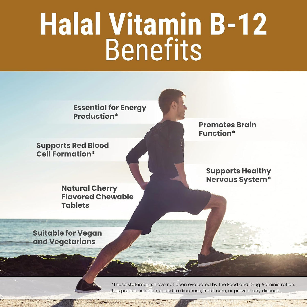 Zaytun Halal Vitamin B12 1000mcg Chewable Tablets - Vegan, Dairy-Free, 4-Month Supply - görsel 3