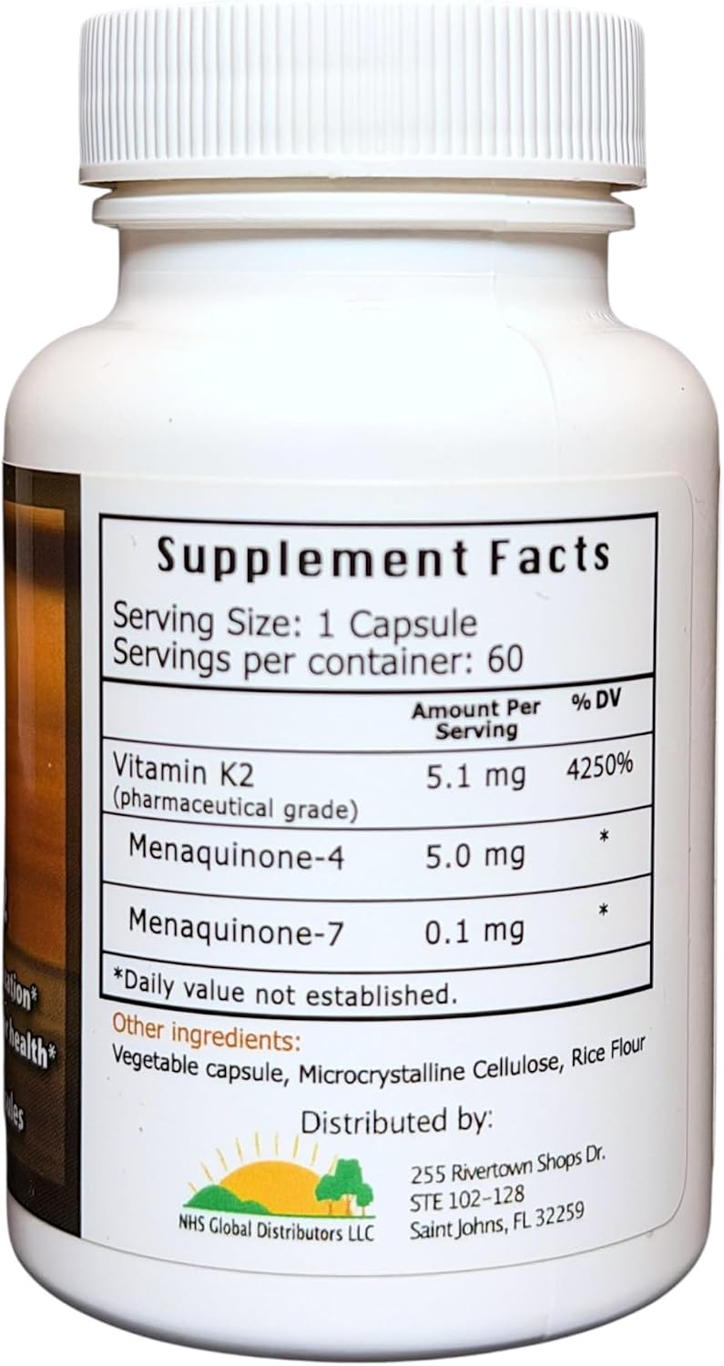 vK2 Vitamin K2 Supplement – MK-4 + MK-7 – Dual Form – 60 Capsules - görsel 4