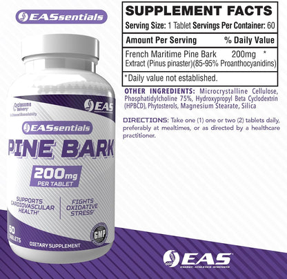 EAS Experimental and Applied Sciences Pine Bark 200mg - Cyclosome Delivery - 60 Tablets