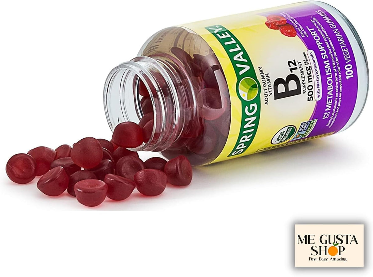 Spring Valley Vitamin B12 Gummies 500 mcg, Raspberry Flavour, 100 Count - görsel 5