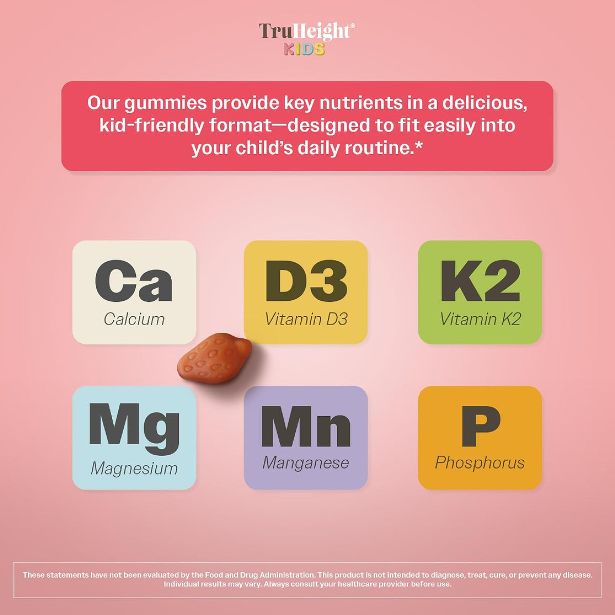 TruHeight Kids Bone Growth Gummies (Strawberry, Ages 2+) - görsel 3