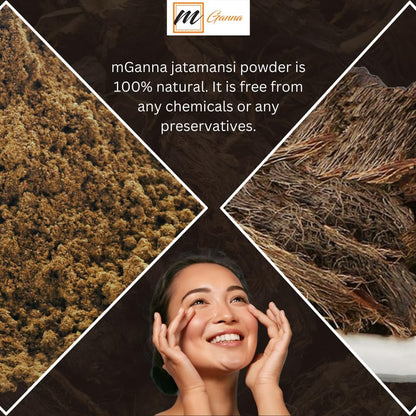 mGanna 100% Natural Jatamanshi Powder - Nardostachys jatamansi (Spikenard Root) for Hair and Health, 100g