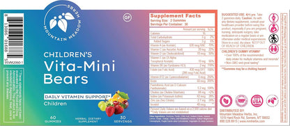 Vita-Mini Bears Children's Multivitamin Gummies – Sugar-Free, Non-GM, 60 Count