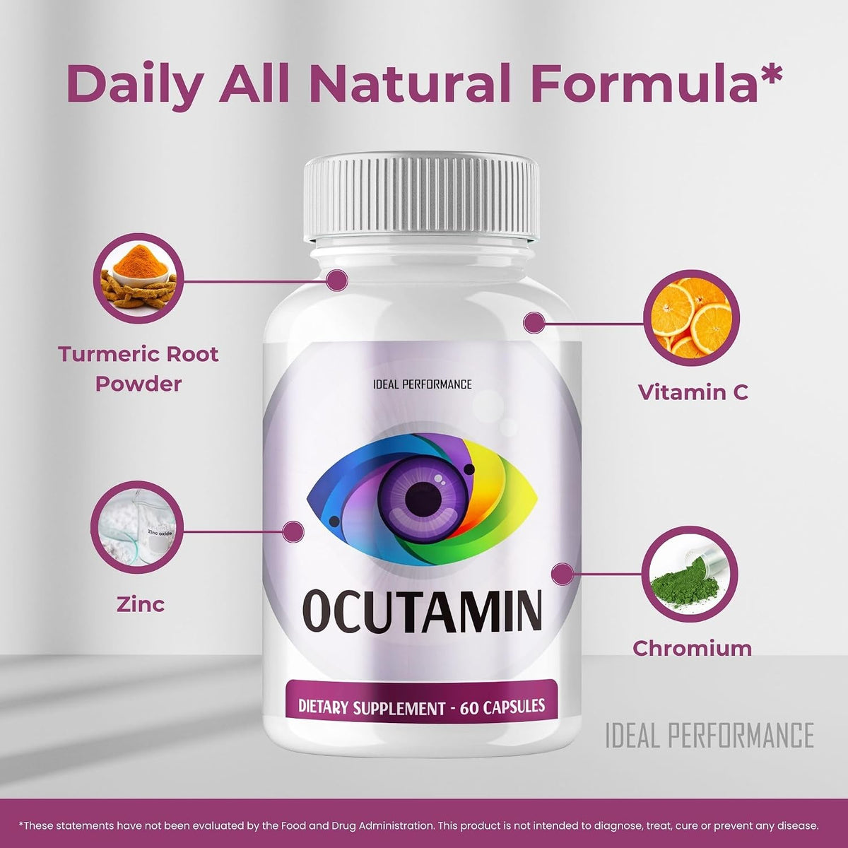 IDEAL PERFORMANCE (5 Pack) Ocutamin Vision Pills Supplement (300 Capsules) - görsel 6