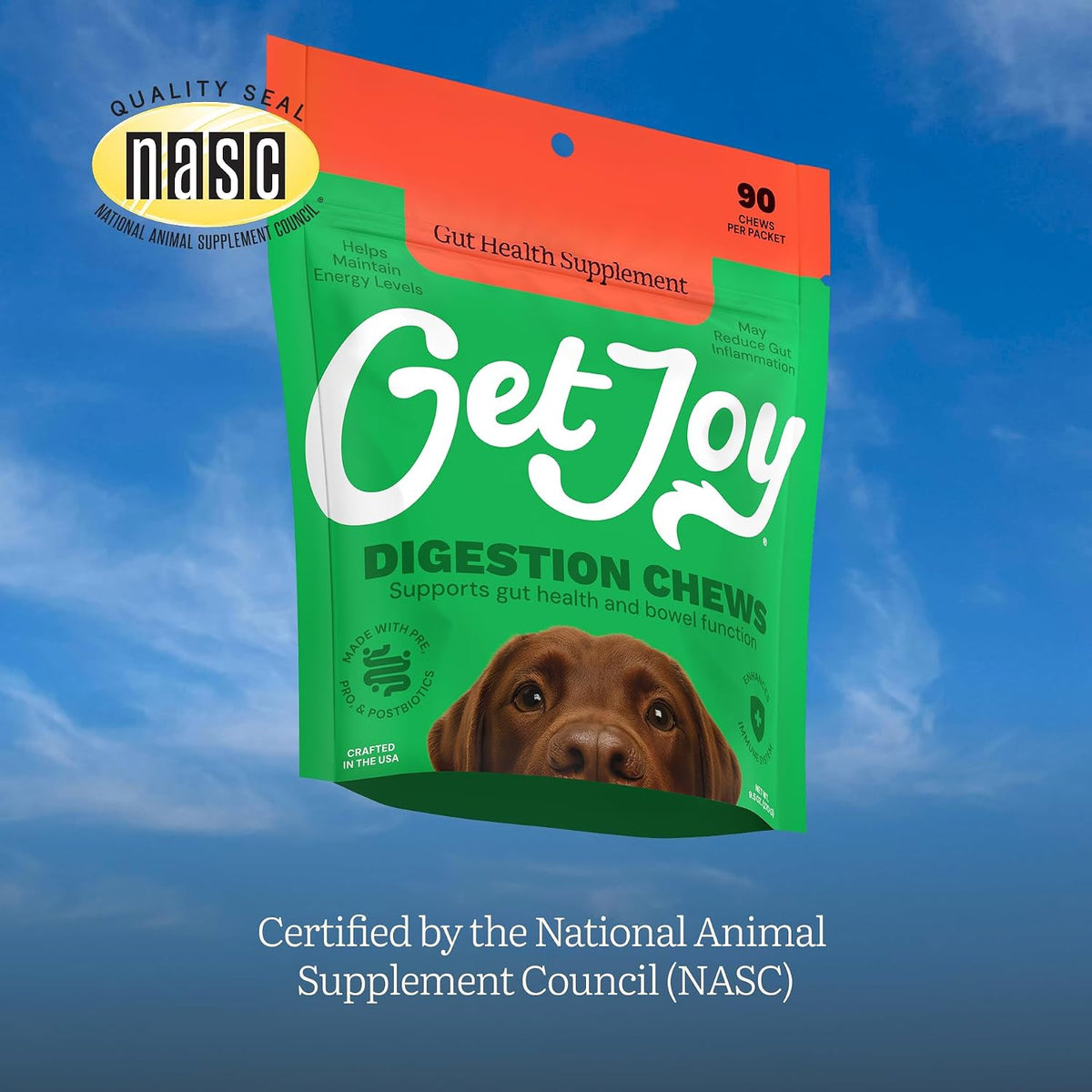Get Joy Digestion Chews - Gut Health Supplement for Dogs with Prebiotics, Probiotics & Postbiotics, 90 Soft Chews - görsel 6