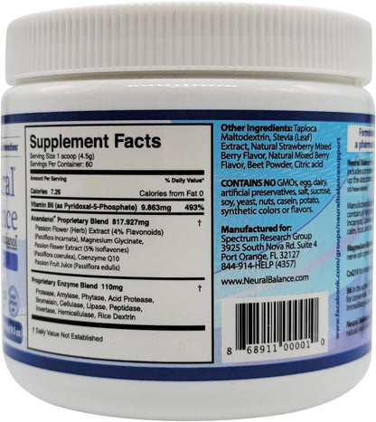 NEURAL BALANCE Anandanol with Proprietary Digestive Enzyme Blend (Powder, Pack of 2)