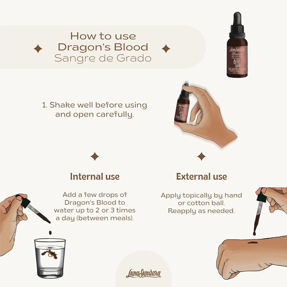 Luna Sundara Dragon's Blood Resin Liquid, 30 ml - Alcohol Free, 100% Pure Sangre de Grado - görsel 2