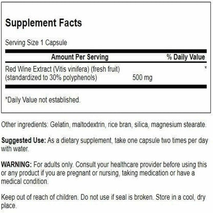 Swanson Red Wine Extract 500 mg 90 Capsules