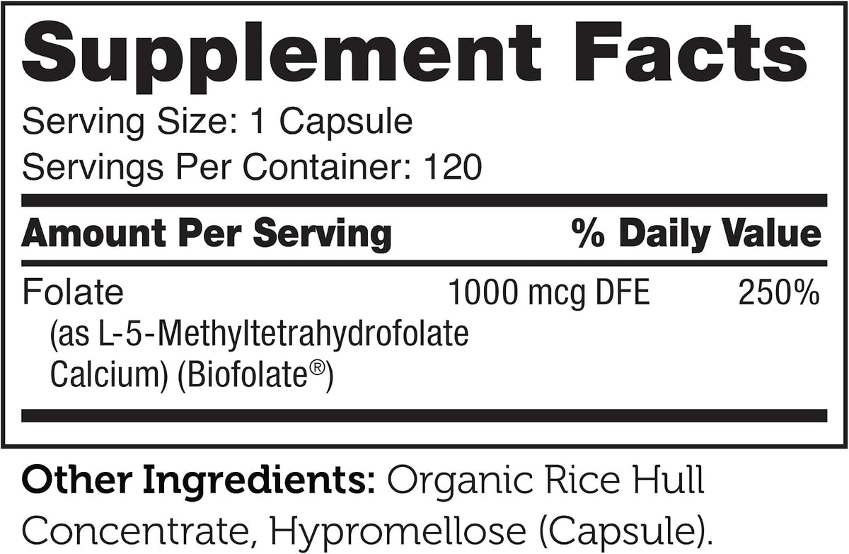 Zahler Methylfolate - Supports Healthy Foetal Development and Genetic Health - Methylated Folic Acid from 1000 mcg DFE L-Methylfolate - Kosher Non-GMO Methyl Folate Supplement for Women (120 Capsules) - görsel 5