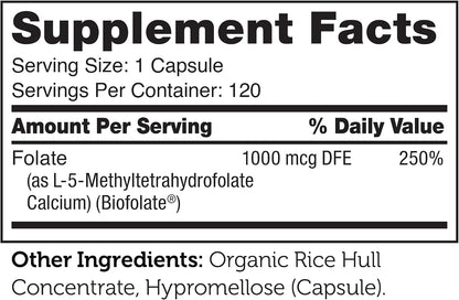 Zahler Methylfolate - Supports Healthy Foetal Development and Genetic Health - Methylated Folic Acid from 1000 mcg DFE L-Methylfolate - Kosher Non-GMO Methyl Folate Supplement for Women (120 Capsules)