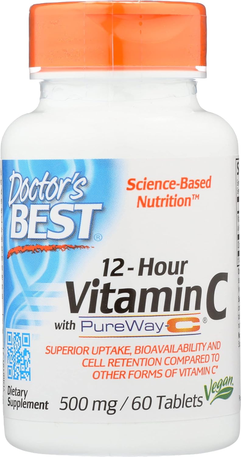 Doctor's Best Sustained Release Vitamin C with Pureway C, Non-GMO, Vegan, 60 Tablets (Pack of 1) - görsel 1