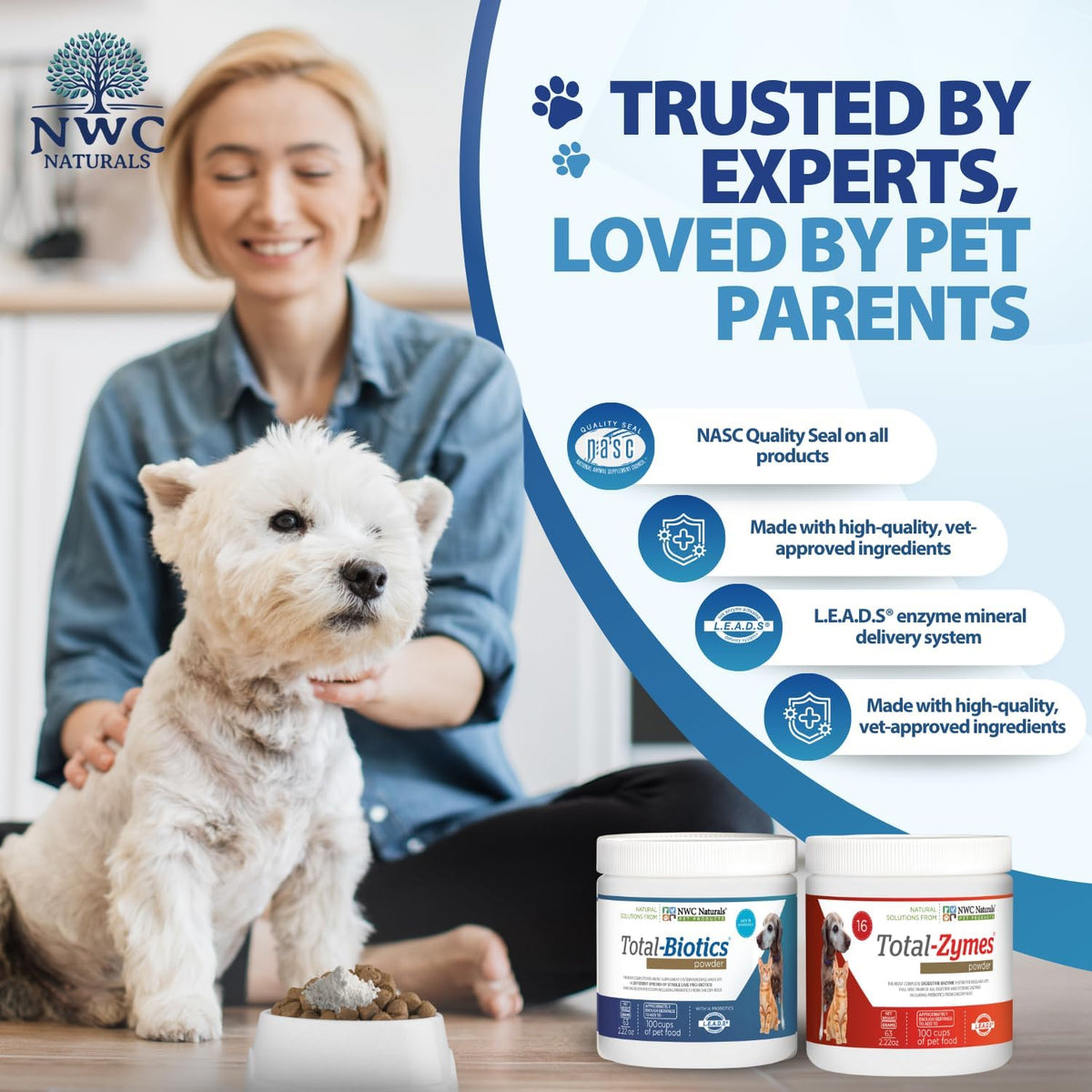 Mini Twin Pack Probiotics for Dogs and Cats - Digestive Enzymes & Probiotic Powder by NWC Naturals - görsel 3