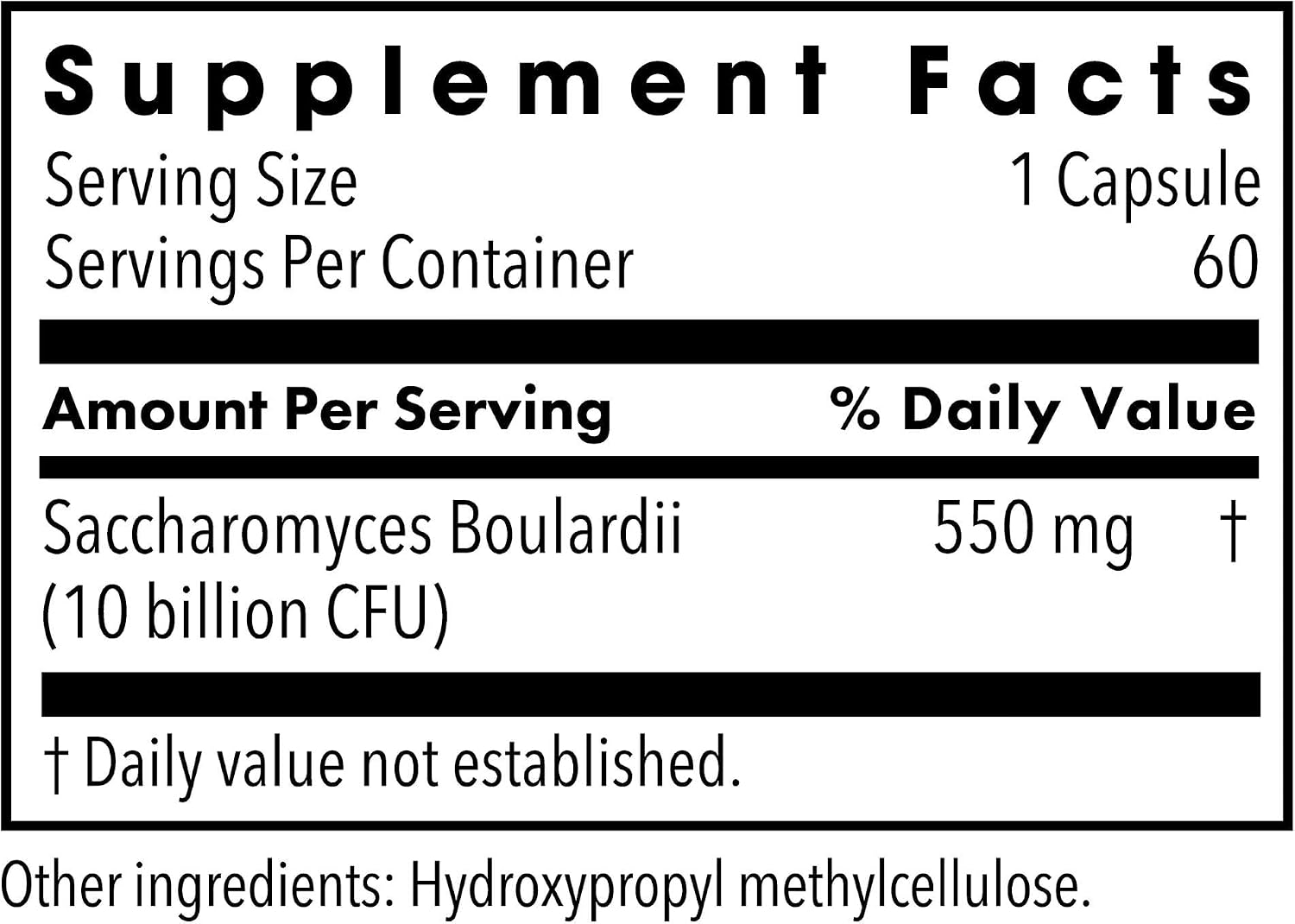 Metabolic Maintenance Saccharomyces Boulardii - 550 mg, 10 Billion CFUs, 60 Capsules - görsel 2