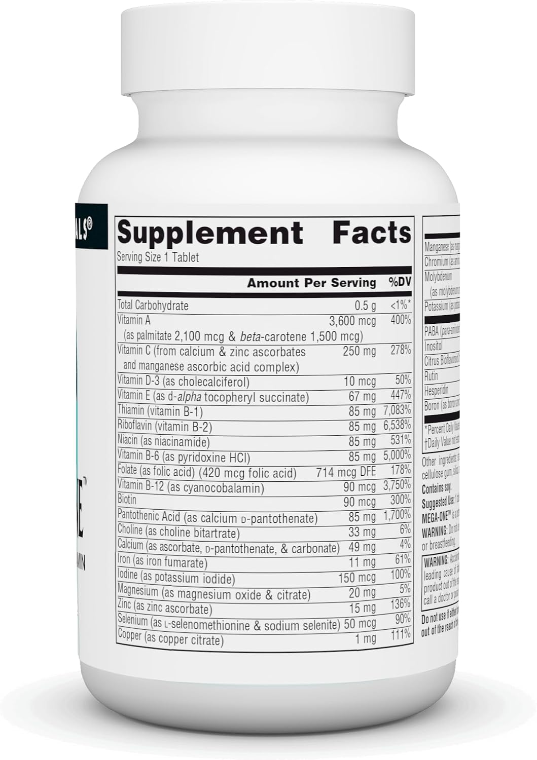Source Naturals Mega-One Multivitamin with Minerals - 30 Tablets - görsel 2