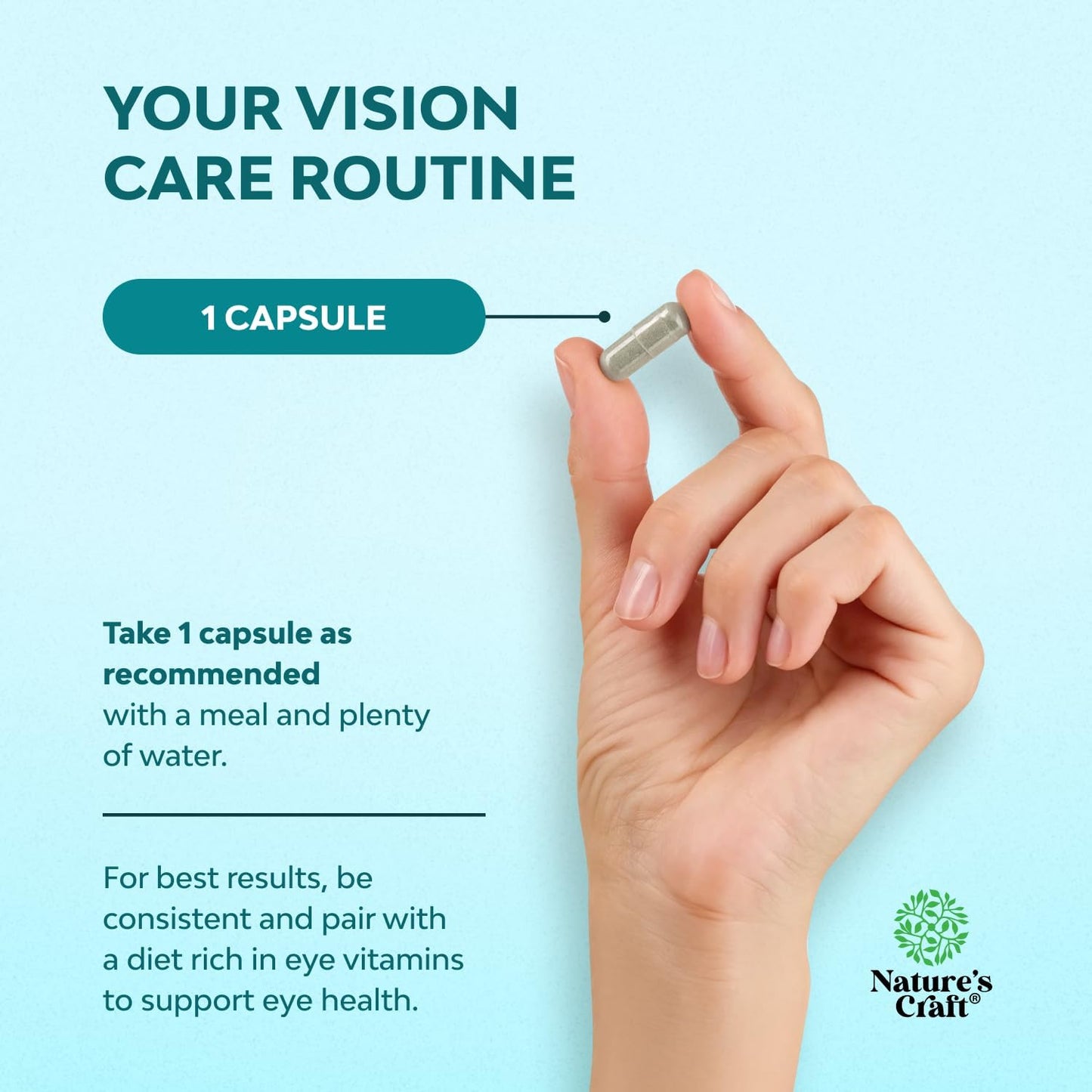 Natures Craft Eye Pressure Support with Bilberry Extract - Vegan Eye Health Supplement for Ocular Pressure Relief - 30 Count - görsel 6
