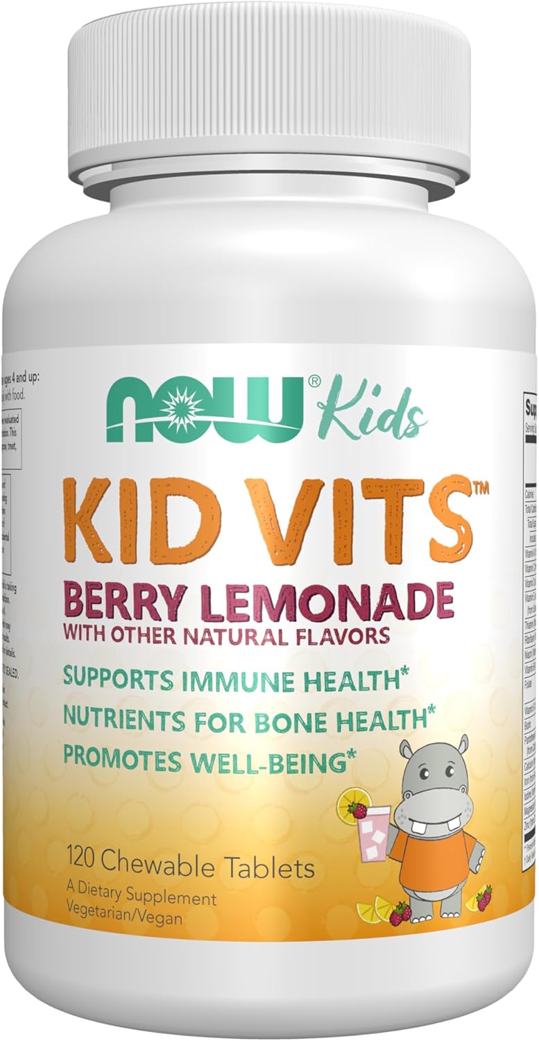 NOW Foods Kid Vits Multivitamin - Berry Lemonade, 120 Chewable Tablets - görsel 1