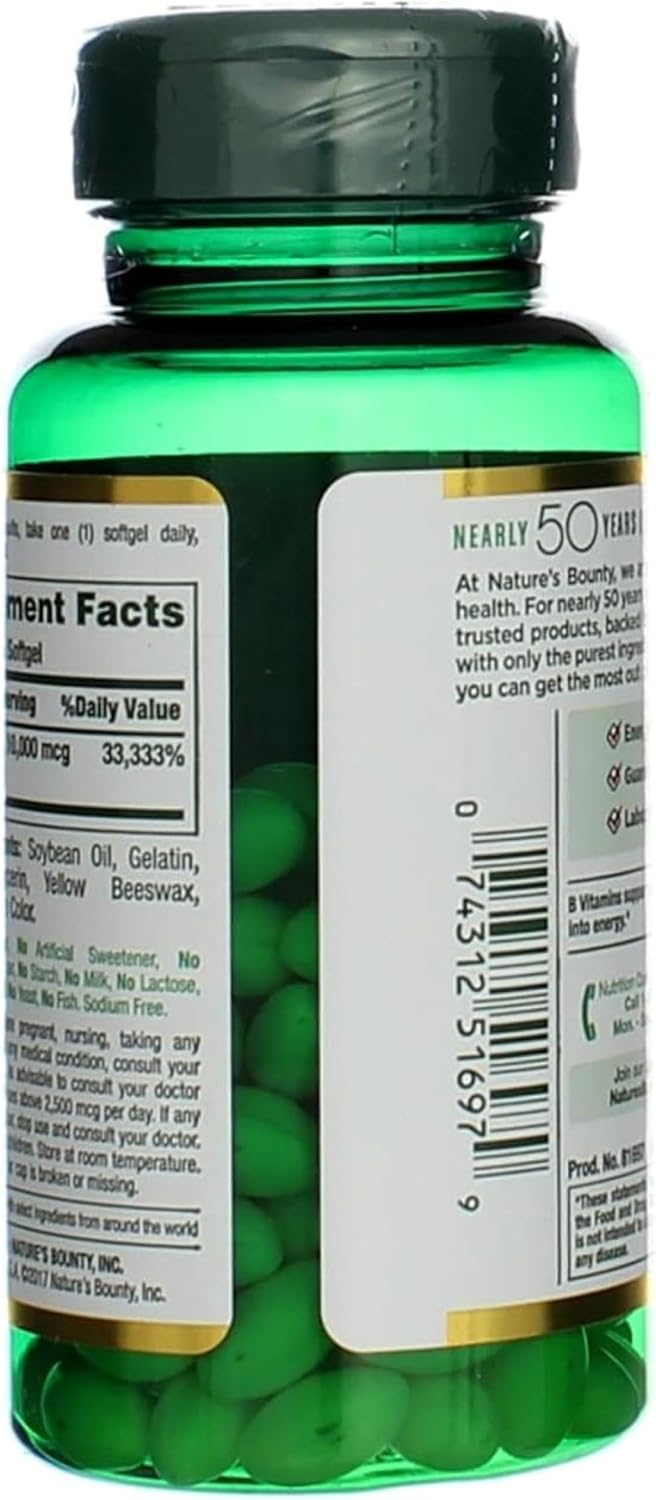 Nature's Bounty Biotin 10,000mcg Rapid Release Softgels, 120 Softgels (Pack of 2) - görsel 8