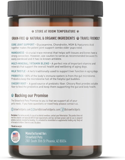 Senior Multivitamin + Probiotics for Dogs with Milk Thistle Joint Support Supplement - Bacon Flavour, 120 Soft Chews