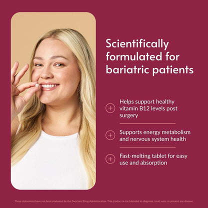 Bariatric Advantage B-12 Speedy Melts – Vitamin B12 1000 mcg with Folic Acid, Peppermint, 30 Fast-Melting Tablets