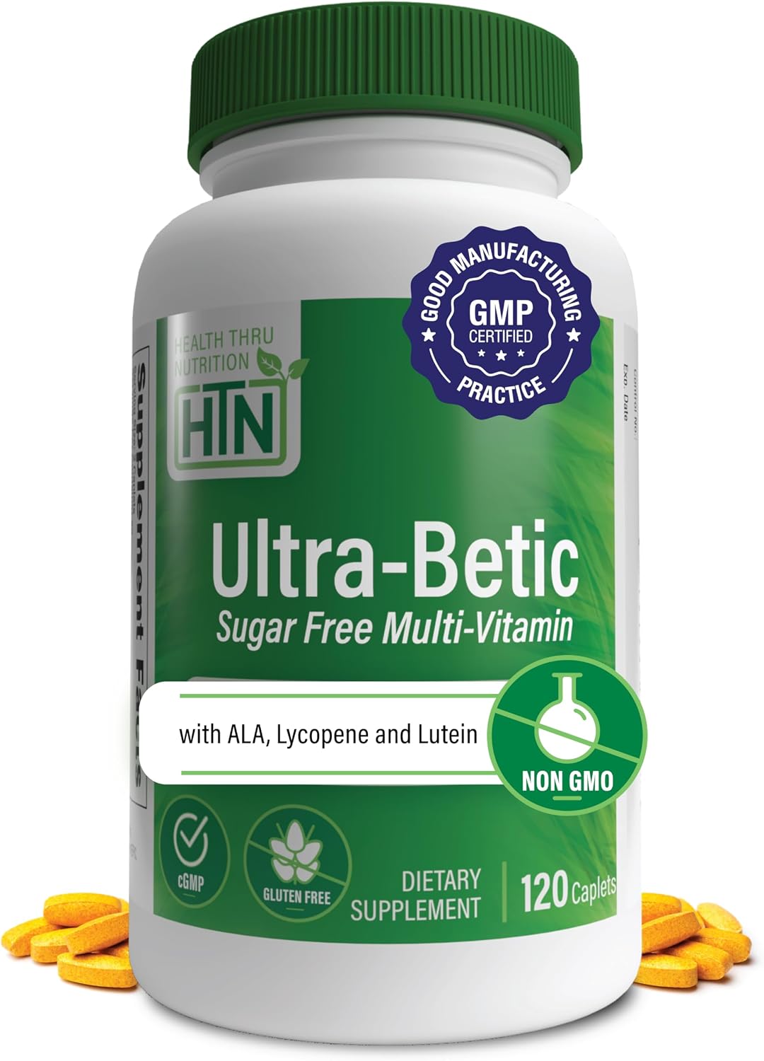 Health Thru Nutrition Ultra-Betic Multivitamin 120 Tablets | Supports Nerve, Vision, Energy | with ALA, Lycopene | Non-GMO, Clean Label | Third-Party Tested for Quality - görsel 1