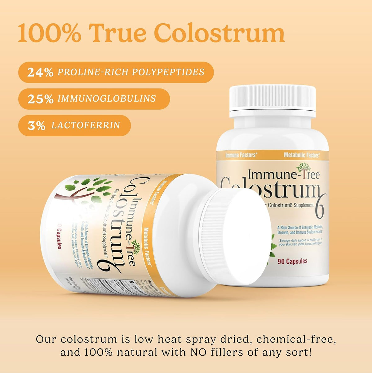 Immune-Tree 100% Pure Bovine Colostrum (Grass-Fed) | High IgG | 90 Capsules - görsel 4