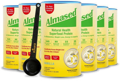Almased Vanilla Protein Powder – Gluten-Free Meal Replacement Shake for Weight Management (3 Pack, 500g Each)