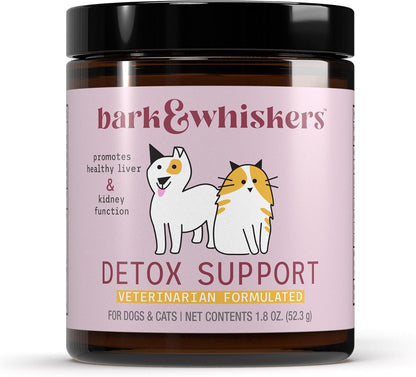 Bark & Whiskers Detox Support - Helps Support Healthy Liver & Kidney Function - Herbal Blend with Organic Milk Thistle & Green Tea - 51 g