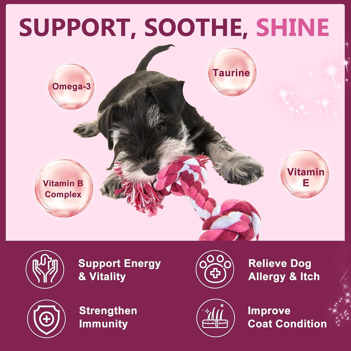 Probiotics for Dogs, Dog Probiotics for Digestive Health, 6 Billion CFU, with Prebiotics & Digestive Enzymes, Pumpkin & Omega-3, Dog Diarrhoea Relief & Immune Support, Skin & Coat Care, 120 Soft Chews - görsel 4