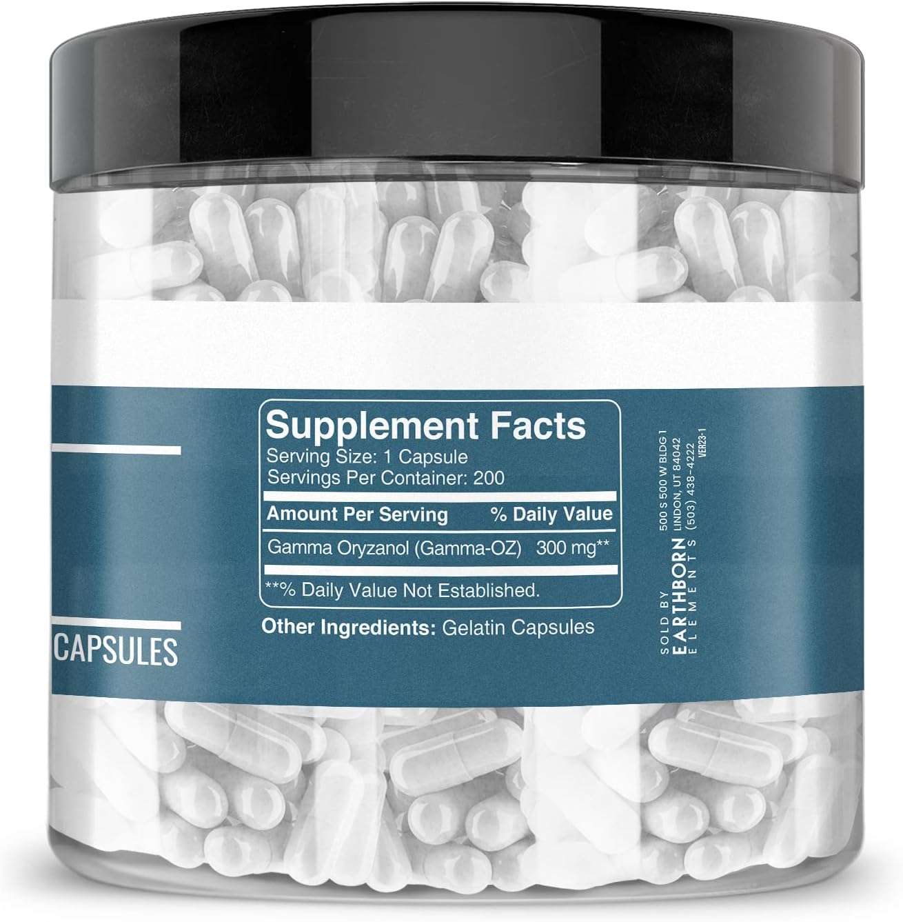 Earthborn Elements Gamma Oryzanol 200 Capsules, Pure and Undiluted, No Additives - görsel 3