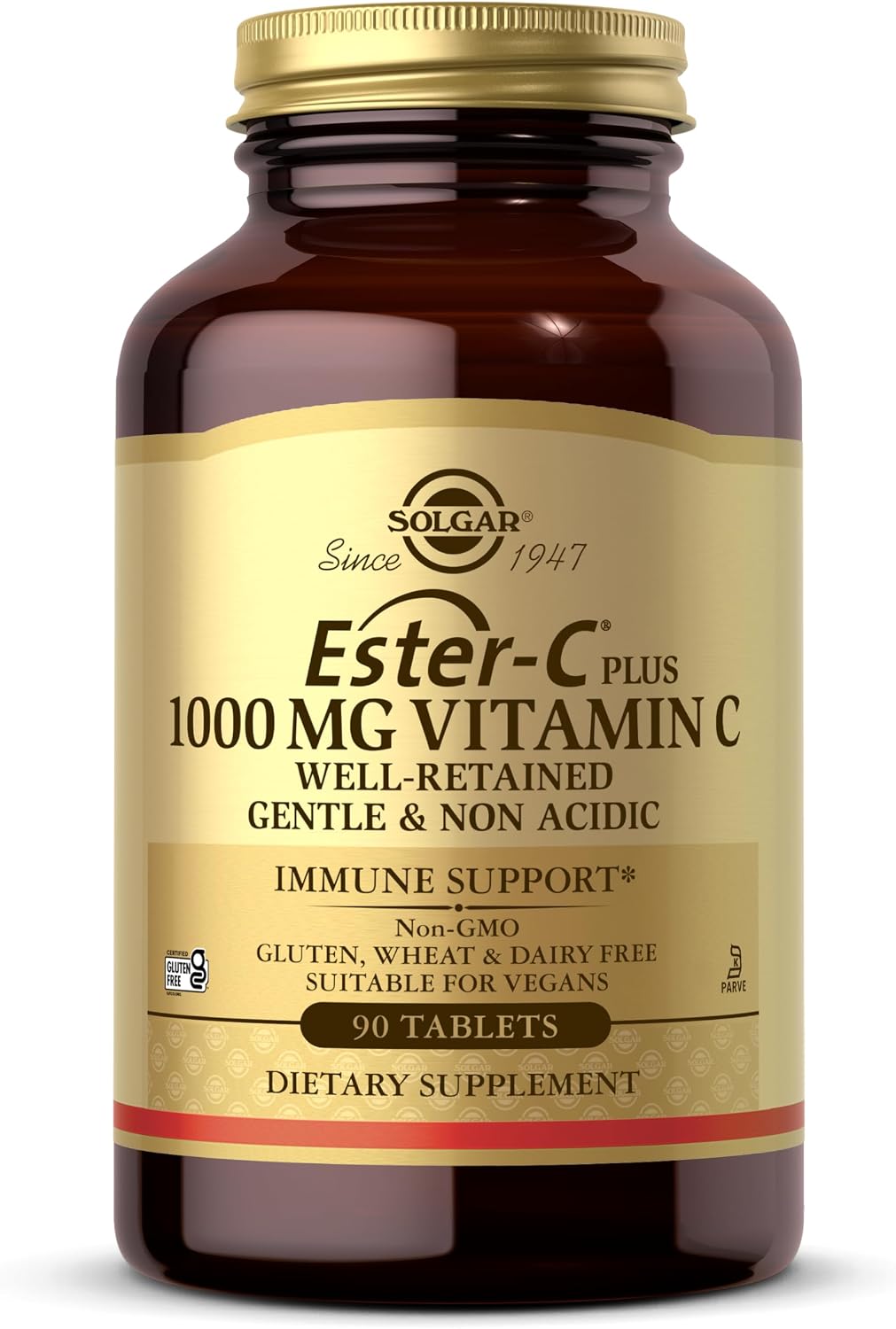Solgar Ester-C Plus 1000 mg Vitamin C – Gentle on the Stomach, Non-Acidic – 90 Tablets - görsel 1